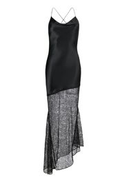 De La Vali Matricia sheer-panel maxi dress - Nero