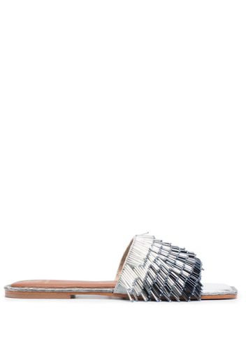 DE SIENA SHOES 15mm beaded slip-on sandals - Argento