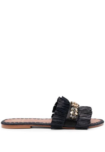 DE SIENA SHOES Semira bead-embellished flat slides - Nero