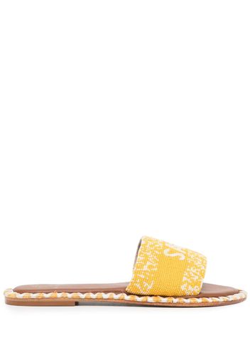 DE SIENA SHOES Saint Tropez beaded leather sandals - Giallo