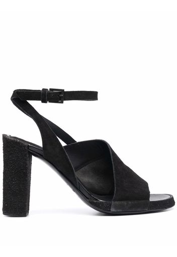 Del Carlo 100mm asymmetric cut-out strap sandals - Nero