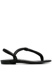 Del Carlo leather thong strap flip-flops - Nero