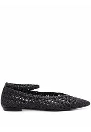 Del Carlo woven leather ballerina shoe - Nero