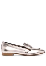 Del Carlo patent-finish calf-leather loafers - Toni neutri