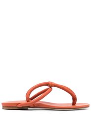 Del Carlo thong-strap leather slides - Arancione