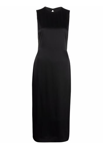 DEL CORE silk open back pencil dress - Nero