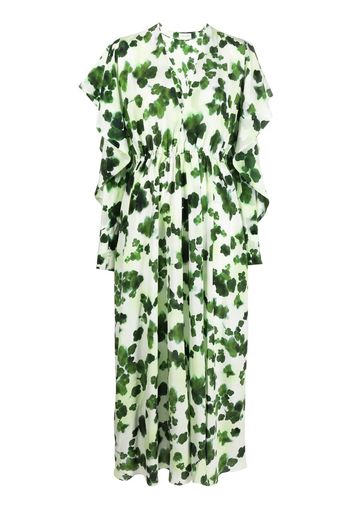 DEL CORE abstract-print silk maxi dress - Verde