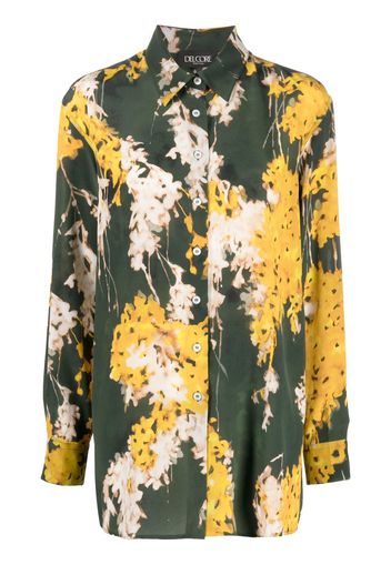 DEL CORE floral-print silk shirt - Verde