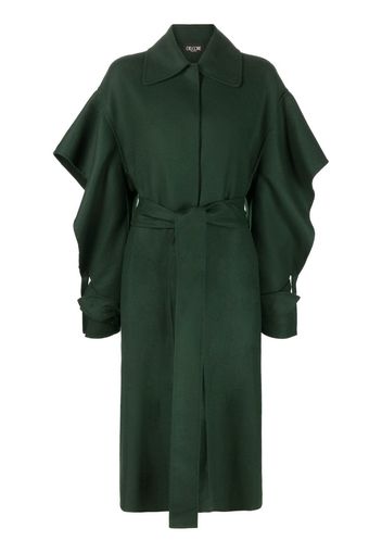 DEL CORE draped sleeves belted trench coat - Verde