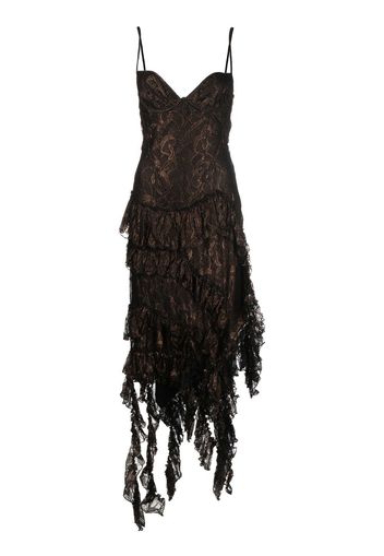 DEL CORE lace-detail sleeveless maxi dress - Marrone