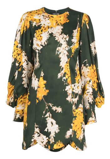 DEL CORE floral-print scallop-hem mini dress - Verde