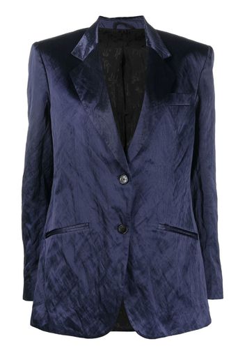 DEL CORE velvet wrinkled-effect blazer - Blu