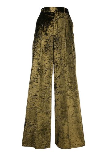 DEL CORE velvet wide-leg trousers - Verde