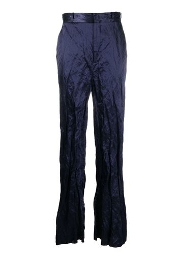 DEL CORE velvet-finish wide-leg trousers - Blu