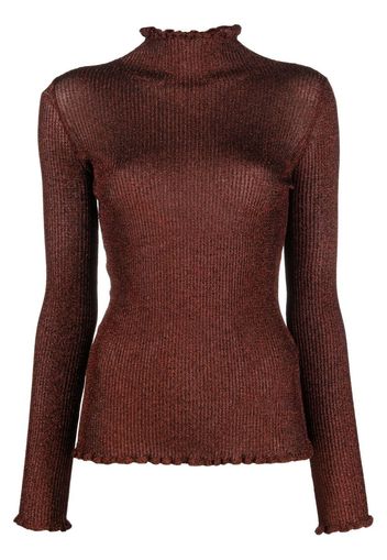 DEL CORE roll-neck fitted jumper - Marrone