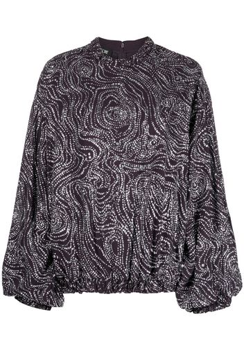 DEL CORE patterned long-sleeved blouse - Viola