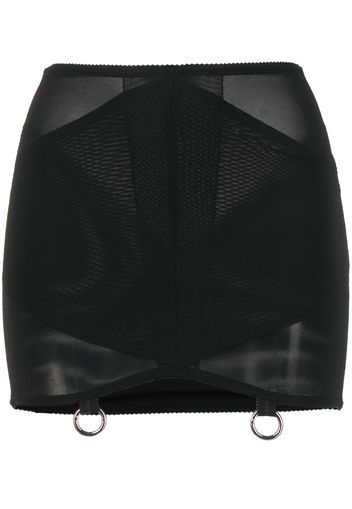 DEL CORE panelled sheer-panel skirt - Nero