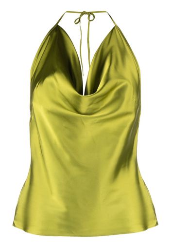 Del Core cowl-neck satin top - Verde