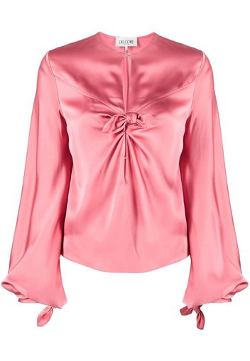 Del Core satin-finish knot-detail blouse - Rosa