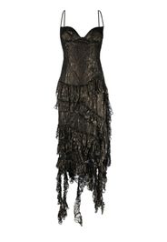 DEL CORE lace-detail bustier dress - Nero