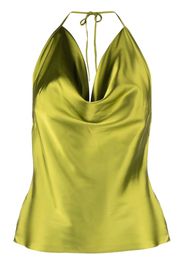 Del Core cowl-neck satin top - Verde