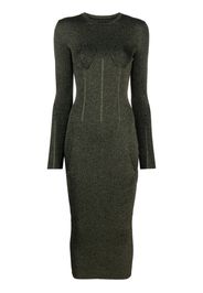 Del Core metallic-threading knit midi dress - Verde