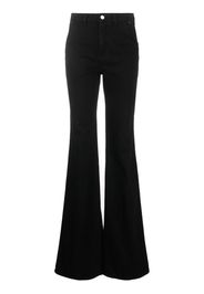 Del Core logo-patch flared cotton trousers - Nero