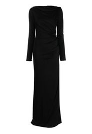 Del Core gathered long-sleeve gown - Nero