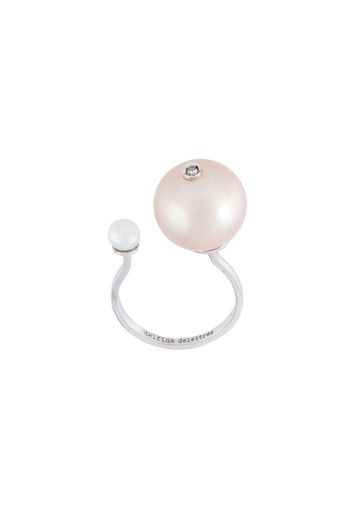 Anello 'Pearl piercing' con diamante