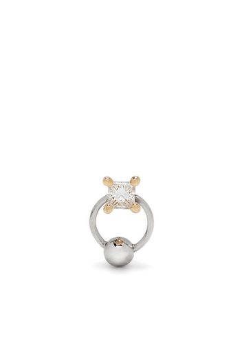 Orecchino piercing Two in One in oro 18kt con diamante