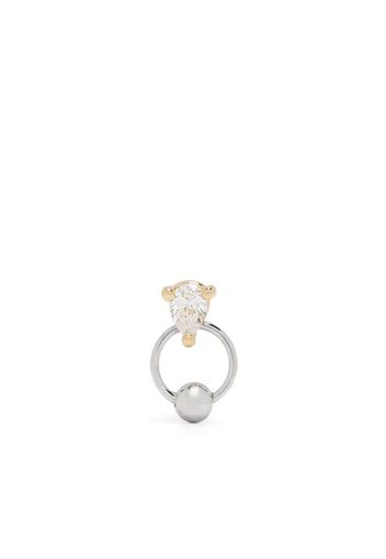 Orecchino piercing Two in One in oro 18kt con diamante