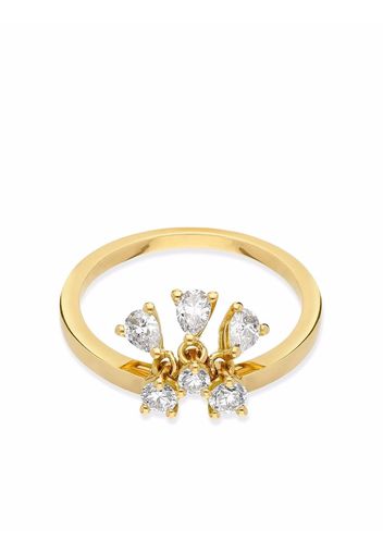 Delfina Delettrez Anello Dancing Diamond Flower in oro giallo 18kt con diamanti