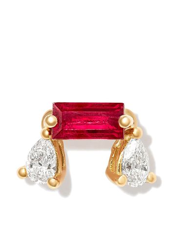 Delfina Delettrez 18kt yellow gold Dancing Diamonds ruby single earring - Oro