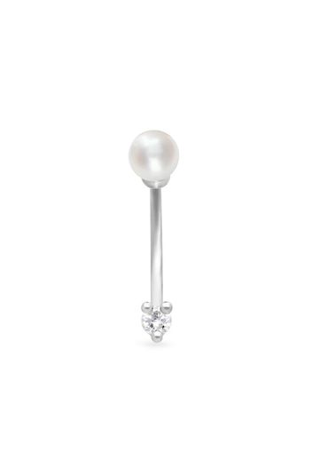 Delfina Delettrez 18kt white gold Dots diamond and pearl stud earring - Argento