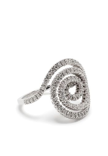 Delfina Delettrez Anello Spiral Loop in oro bianco 18kt con diamanti - Argento