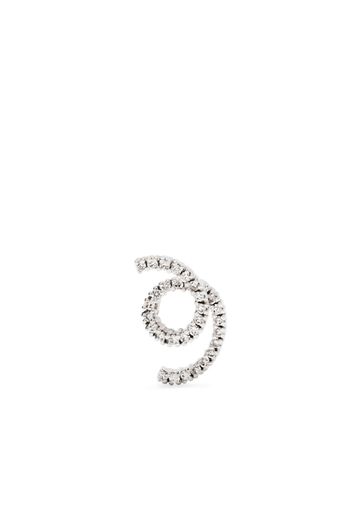 Delfina Delettrez Orecchino Loop in oro bianco 18kt con diamanti - Argento