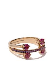 Anello Linked Dots in oro rosa 18kt, tormalina e zaffiro