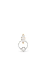 Orecchino piercing Two in One in oro 18kt con diamante