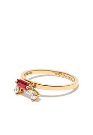 Delfina Delettrez 18kt yellow gold Dancing Diamonds ruby band ring - Oro