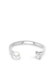 Delfina Delettrez 18kt white gold Dots diamond and pearl ring - Argento