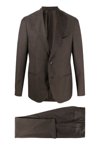 tonal stripe single breasted suit