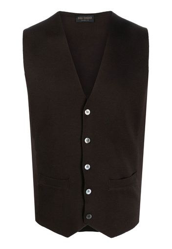 Dell'oglio V-neck fine-knit vest - Marrone