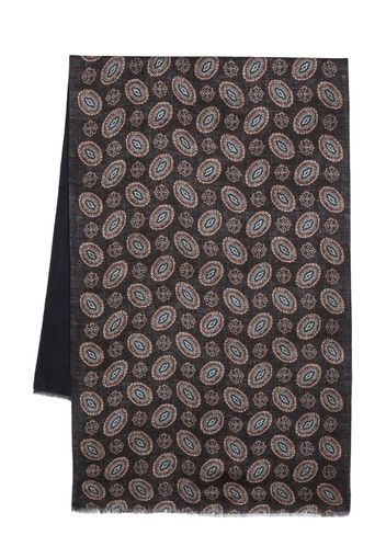 Dell'oglio two-tone patterned scarf - Blu