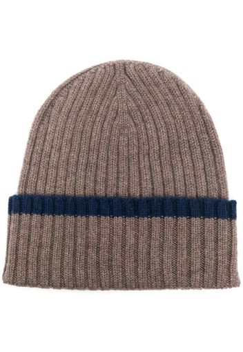 Dell'oglio stripe-trim cashmere beanie - Marrone