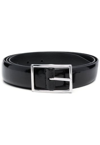 Dell'oglio rectangle-buckle patent-leather belt - Nero