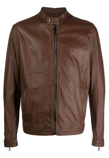 Dell'oglio zip-up leather jacket - Marrone