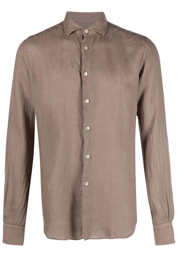 Dell'oglio long-sleeve linen shirt - Marrone