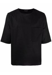 Dell'oglio short-sleeve linen T-shirt - Nero