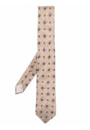 Dell'oglio embroidered-pattern silk tie - Toni neutri