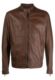 Dell'oglio zip-up leather jacket - Marrone